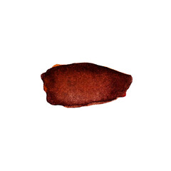 Natural brown rock formation with unique textures rests on a white background. The smooth and rough surfaces highlight geological features and provide visual interest.