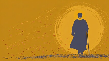 Guru Nanak Jayanti Flat Illustration with Halo