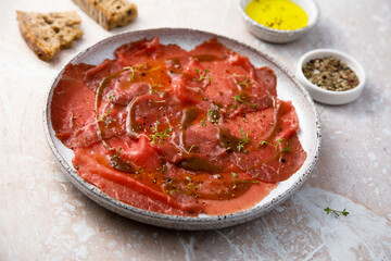 Traditional beef carpaccio 