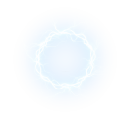 This Electric Blue Light Aura Background Circle features Electric Sparks in a PNG Overlay with a Transparent Background