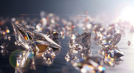 Title: Shattered Diamonds on a Reflective Surface