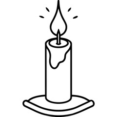 Burning Candle Vector Illustration