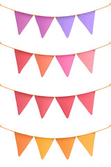 Multicolored Triangular Flags Hanging on Golden String