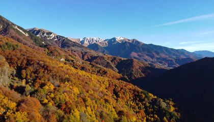 Autumn Mountains with Scenic Fall Foliage.
