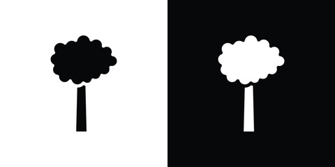 Tree icon silhouette vector illustration isolated flat style