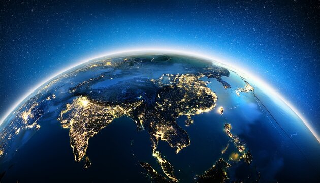 global asia pacific night view - Powered by Adobe