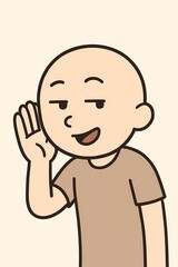 Fototapeta premium meme face leaning man listening secret