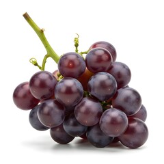 Fresh Red Grapes Bunch Isolated on White