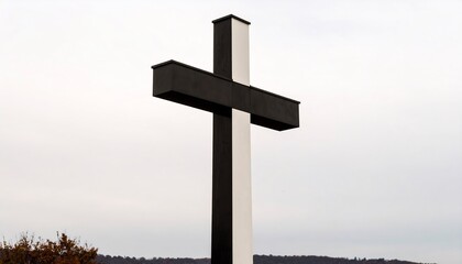 Black and White Cross Religious Symbol.