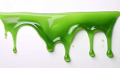 green slime drip isolated on white background