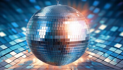 reflective disco ball with mirrored tiles