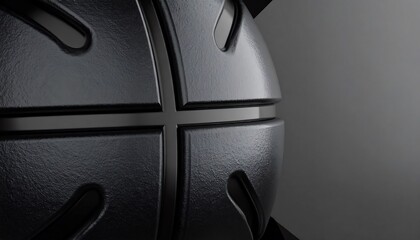 Abstract Black Sphere Geometric Design.