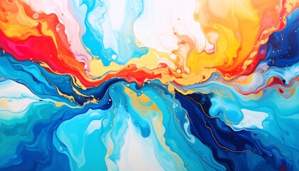 Abstract Fluid Art with Colorful, Liquid, and Marbling.