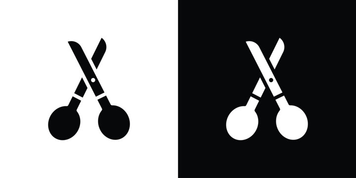 Scissor icon silhouette vector illustration isolated flat style