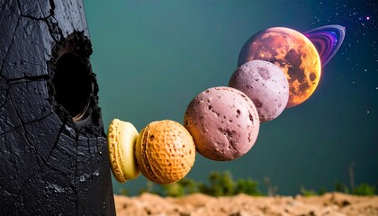 Macarons Balancing Planets Desert.