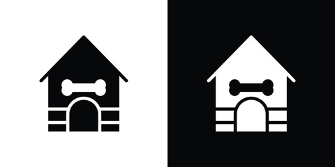 Pet house icon silhouette vector illustration isolated flat style