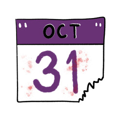 Halloween October 31 calendar illustration