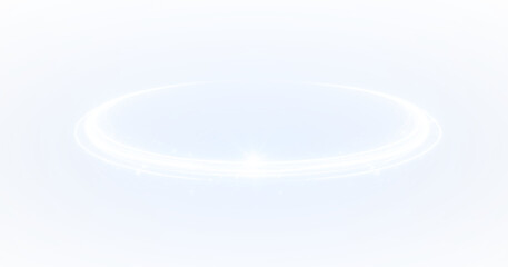This is a PNG transparent overlay showcasing a glowing light circle halo effect, perfect for various digital designs