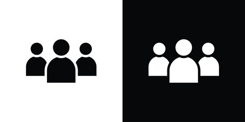 Group icon silhouette vector illustration isolated flat style