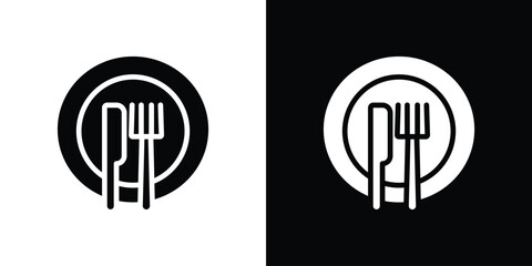 Cutlery icon silhouette vector illustration isolated flat style