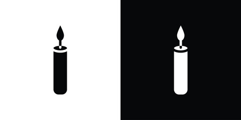 Candle icon silhouette vector illustration isolated flat style