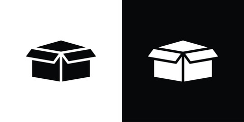 Box icon silhouette vector illustration isolated flat style