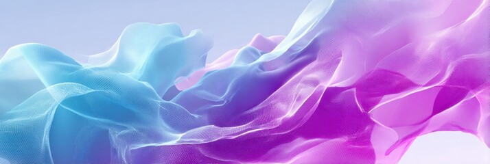 Fototapeta premium Colorful Flowing Fabric in Pastel Shades Creating a Dynamic and Textured Visual Display Against a Soft Background