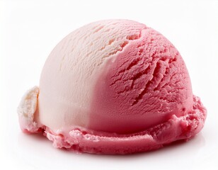 a scoop of neapolitan ice cream isolated on a white background