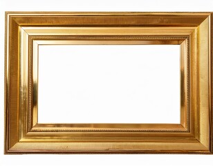 gold picture frame isolated on transparent or white background