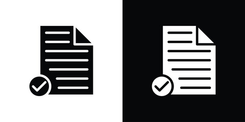 Accept document icon silhouette vector illustration isolated flat style