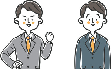 ビジネスマン　上半身　ベクター
