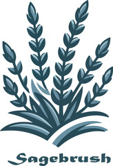 Sagebrush logo icon vector white background .