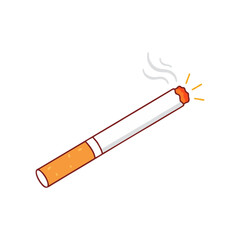 cigarette butt isolated on white