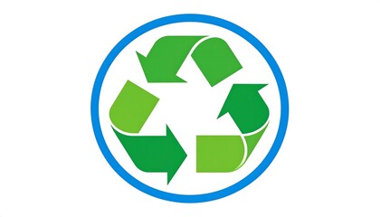Recycling symbol in a circle