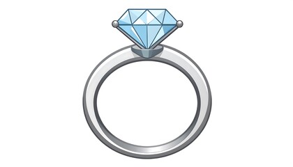 A stylized illustration of a diamond ring against a plain background.