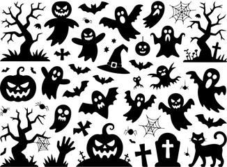 Obraz premium Happy Halloween SVG | Spooky Pumpkin Face Bundle | Halloween Cut Files