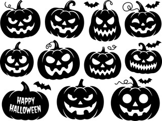 Happy Halloween SVG | Spooky Pumpkin Face Bundle | Halloween Cut Files