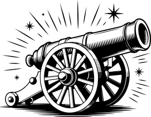 Fototapeta premium Cannon SVG Bundle | Vintage Artillery Silhouette Cut Files