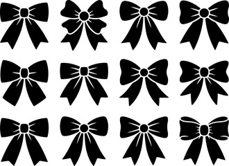 Bow SVG Bundle | Ribbon Bow Clipart | Bow Silhouette Cut Files