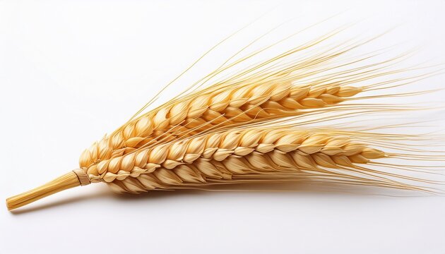 an ear of wheat isolated on white background