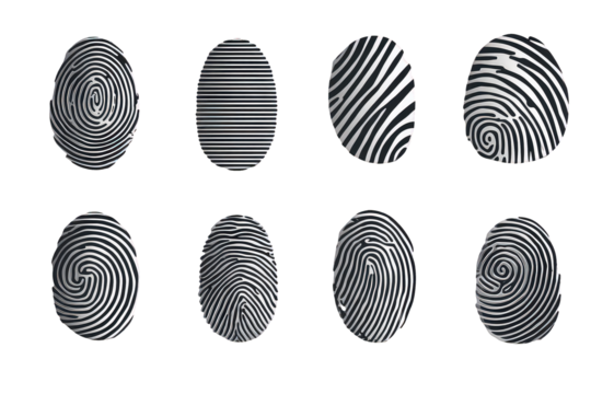 Abstract Fingerprint Patterns Against Black Background
