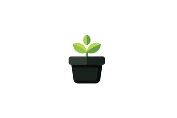Simple Plant In Pot Illustration