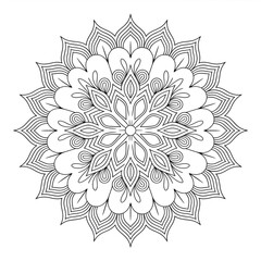 A mandala illustration vector style coloring page