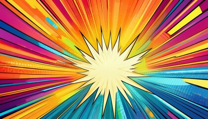 Fototapeta premium colorful comic style background with dynamic burst patterns