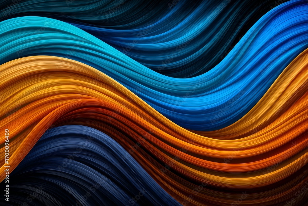Poster a textured face with two components is set against an abstract background that boasts colorful linea