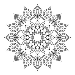 A mandala illustration vector style coloring page