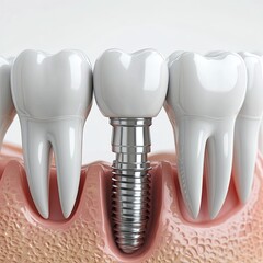 Dental implant isolated on white background. Dentistry, dental treatment, implant.