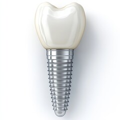 Dental implant isolated on white background. Dentistry, dental treatment, implant.