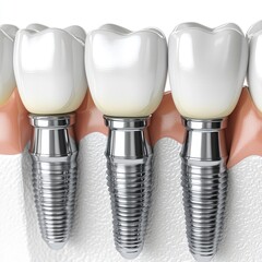 Dental implant isolated on white background. Dentistry, dental treatment, implant.