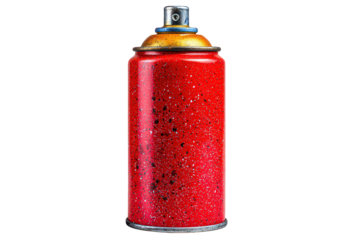 Red Graffiti Spray Can Against Black Background